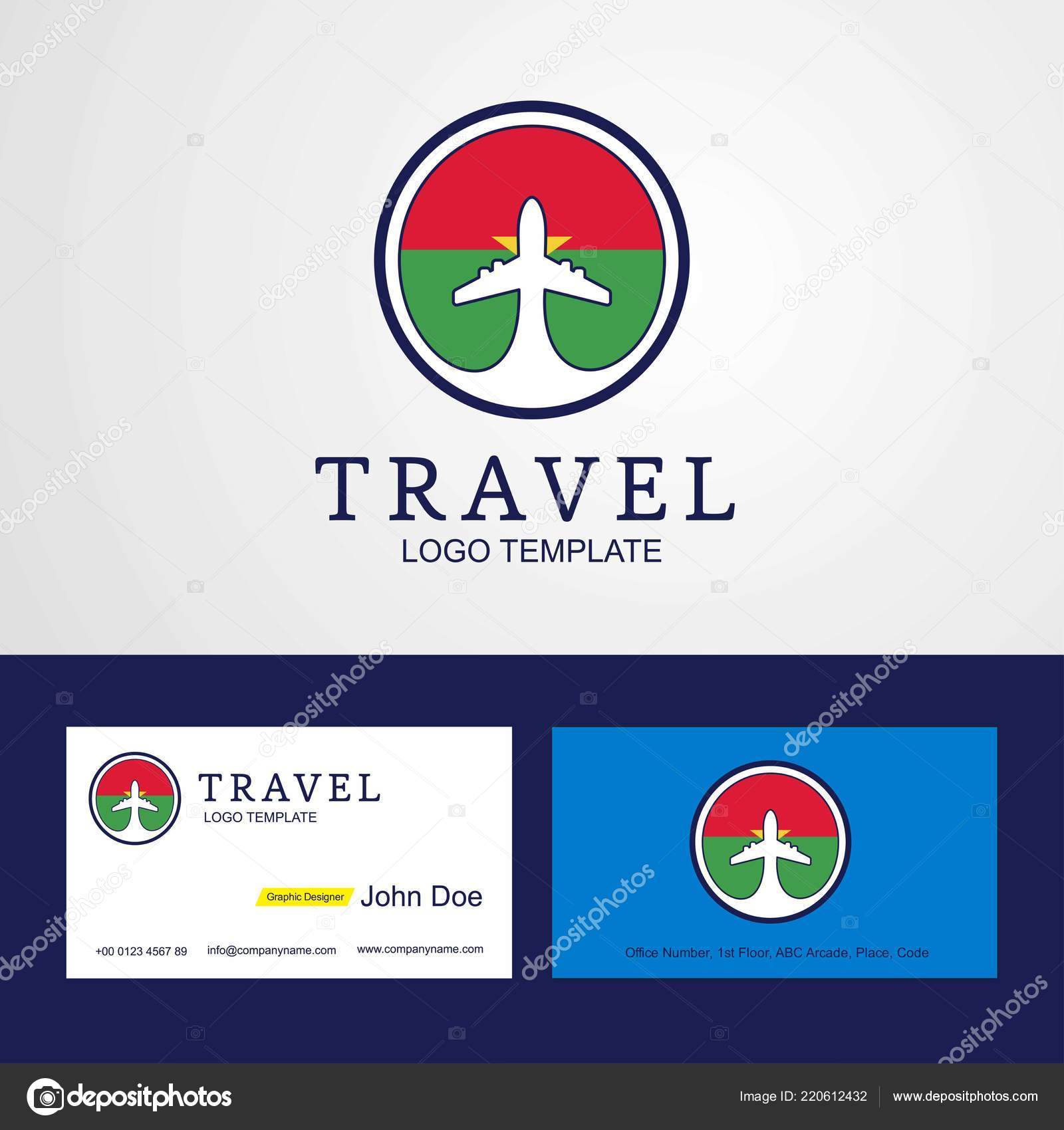 Travel Burkina Faso Creative Circle Bandeira Logo Design Cartão Visita  imagem vetorial de ibrandify© 220612432