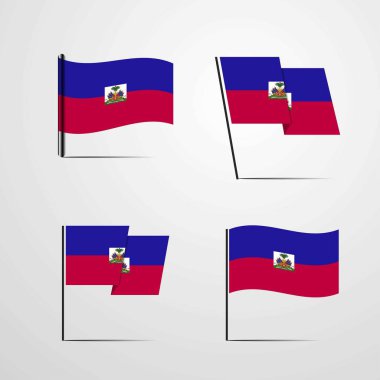 Haiti bayrak simge vektör çizim