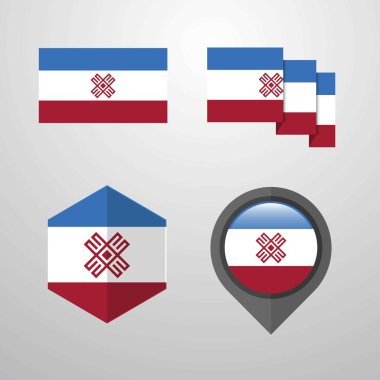 Mari El bayrak tasarım vektör ayarla