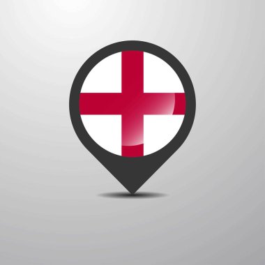 İngiltere harita PIN, vektör çizim