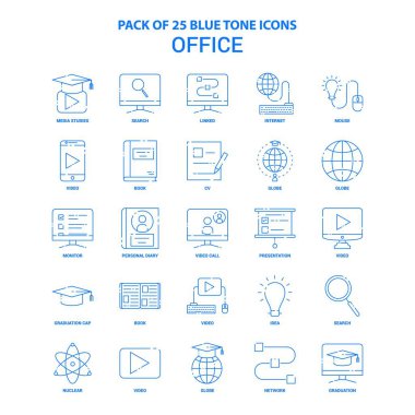 Office mavi tonu Icon Pack - 25 Icon Setler
