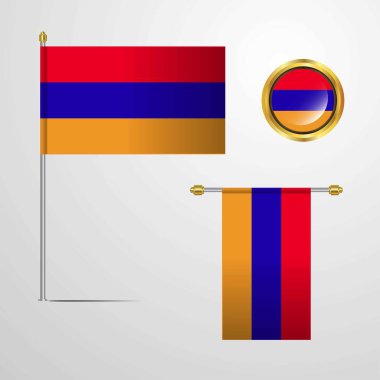 Ermenistan bayrağı simge vektör çizim