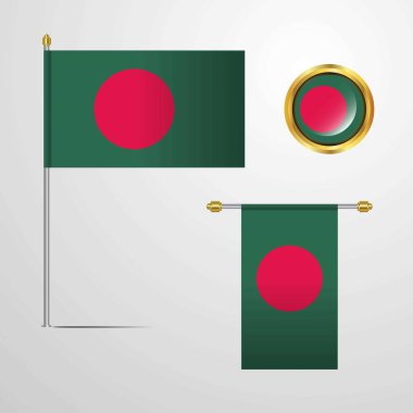 Bangladeş bayrağı simge vektör çizim