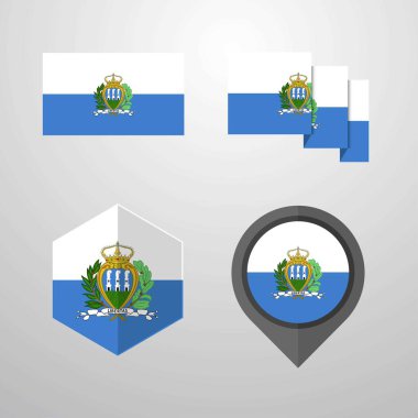 San Marino bayrağı tasarım vektör ayarla