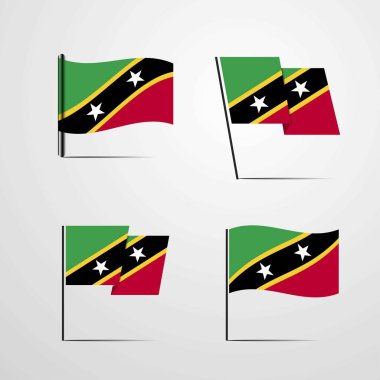 Saint Kitts ve Nevis bayrak simge vektör çizim