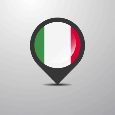 İtalya harita PIN, vektör çizim