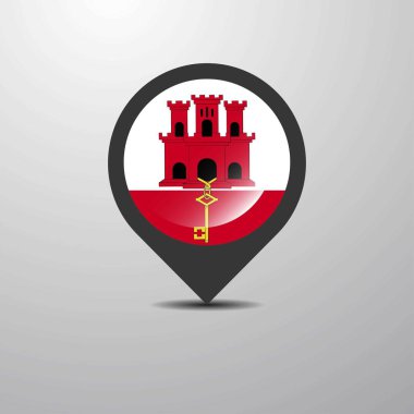 Cebelitarık harita PIN, vektör çizim