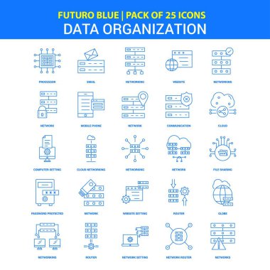 Veri kuruluş simgeler - Futuro mavi 25 Icon pack