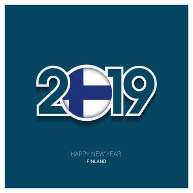 2019 Finlandiya tipografi, mutlu yeni yıl arka plan