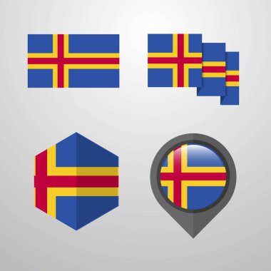 Aland bayrak tasarım vektör ayarla