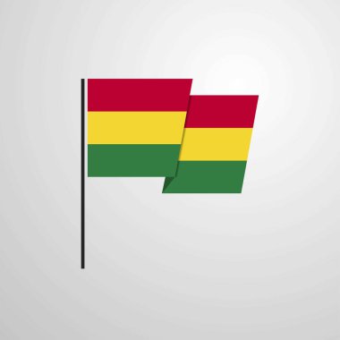 Bolivya dalgalı Bayrak tasarım vektörü