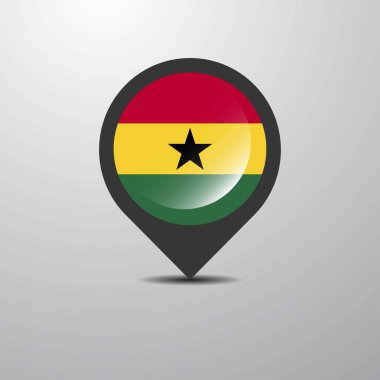 Gana harita PIN, vektör çizim