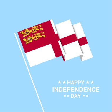 Sark'ın bağımsızlık günü tipografik tasarım bayrak vektör ile