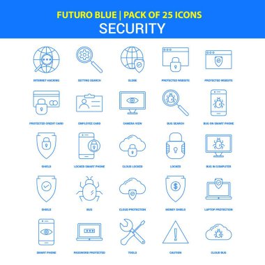 Güvenlik simgeleri - Futuro mavi 25 Icon pack