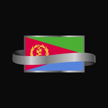 Eritre bayrak şerit banner tasarımı