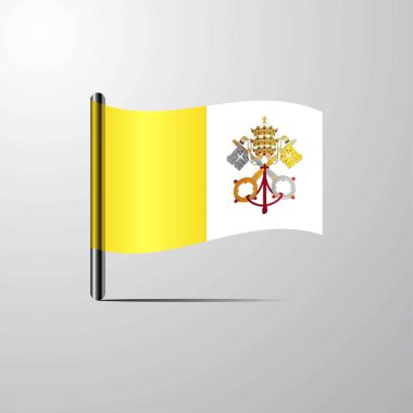 Vatikan Vatikan parlak bayrak tasarlamak vektör sallayarak