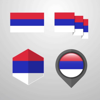 Sırp Cumhuriyeti bayrağı tasarım vektör ayarla