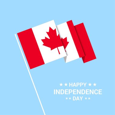 Bayrak vektör ile Kanada bağımsızlık günü tipografik tasarım