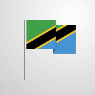 Bayrak tasarlamak vektör sallayarak Tanzanya