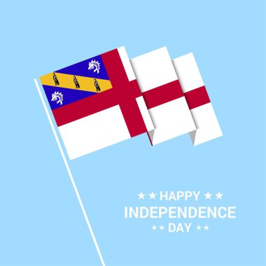 Herm bağımsızlık günü tipografik tasarım bayrak vektör ile