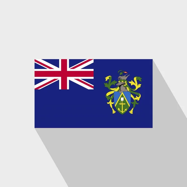 Pitcairn Islnand Vlag Long Shadow Ontwerp Vector — Stockvector