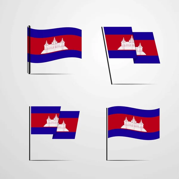 Εικονογράφηση Φορέα Εικονίδιο Σημαίας Καμπότζης — Διανυσματικό Αρχείο