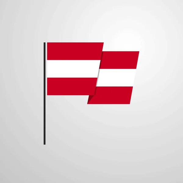 Österrike Viftande Flagga Design Vektor — Stock vektor
