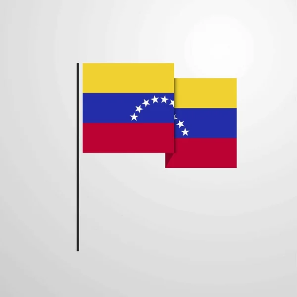 Venezuela Ondeando Bandera Diseño Vector — Archivo Imágenes Vectoriales