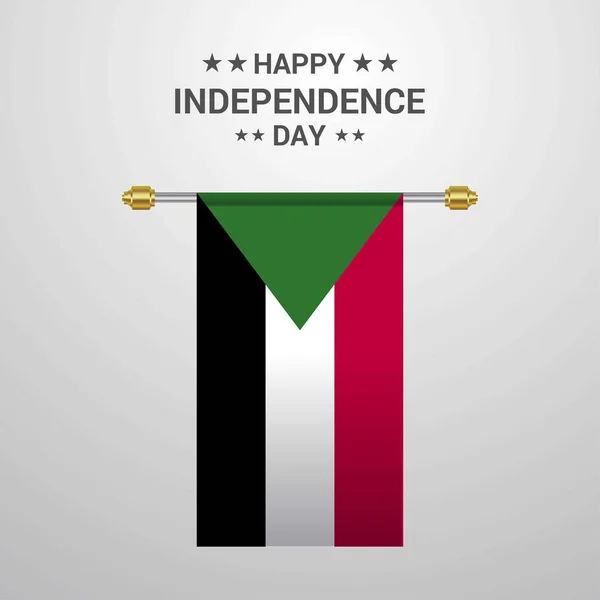Dzień Niepodległości Sudanu Wisi Flaga Tło — Wektor stockowy