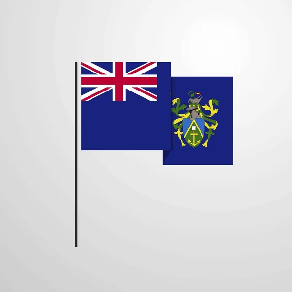 Pitcairn Islnand Agitant Vecteur Conception Drapeau — Image vectorielle