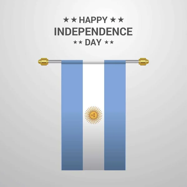 Latar Belakang Hari Kemerdekaan Argentina Menggantung Bendera - Stok Vektor