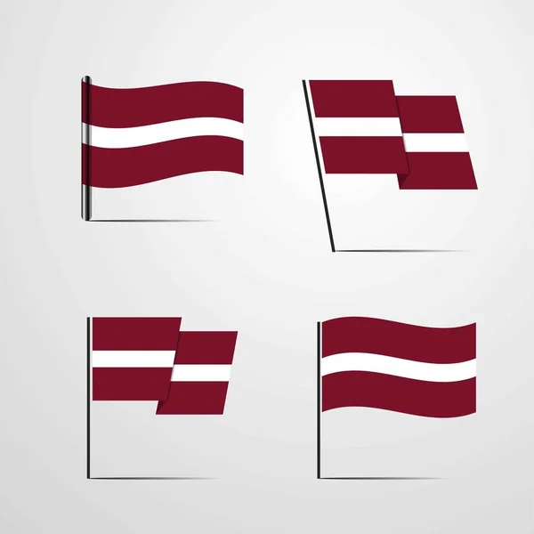 Lettland Flagge Symbol Vektor Illustration — Stockvektor