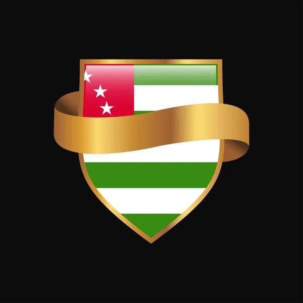 Abhazya Bayrağı Altın Rozet Tasarlamak Vektör — Stok Vektör