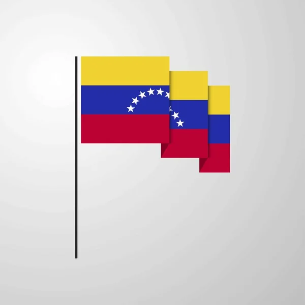 Venezuela Ondeando Bandera Fondo Creativo — Archivo Imágenes Vectoriales