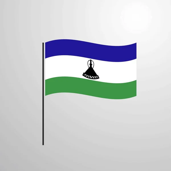 Lesotho Agitant Drapeau Illustration Vectorielle — Image vectorielle