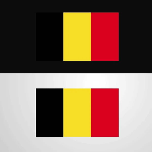 Desain Banner Bendera Belgia - Stok Vektor