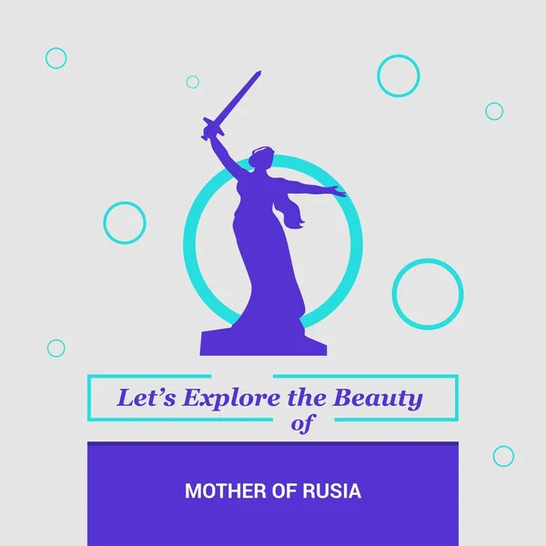 Fedezzük Fel Szépség Nemzeti Tereptárgyak Anya Rusia Volgograd Oroszország — Stock Vector