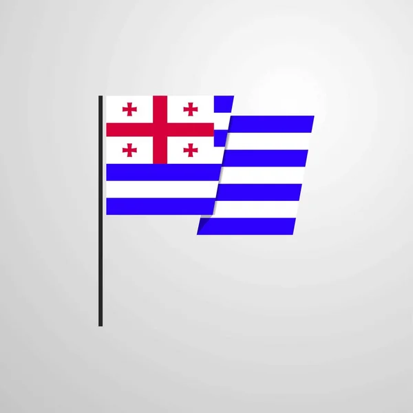 Ατζαρία Κυματίζει Σημαία Διανυσματική Σχεδίαση — Διανυσματικό Αρχείο