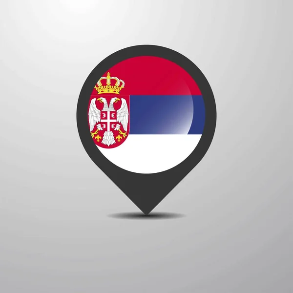 Sérvia Mapa Pin Ilustração Vetorial — Vetor de Stock