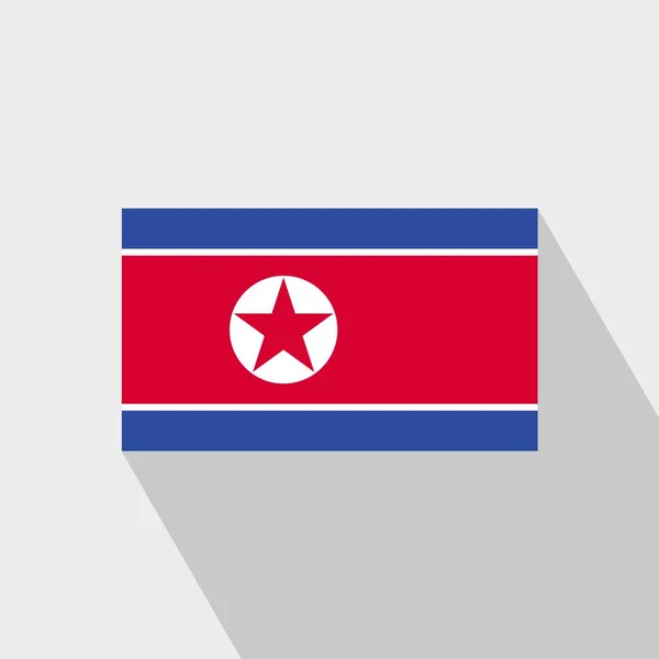 Coreia Bandeira Norte Vetor Design Long Shadow —  Vetores de Stock