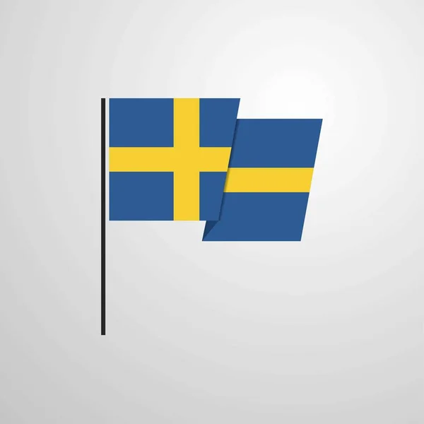Вектор Размахивания Флагом Швеции — стоковый вектор