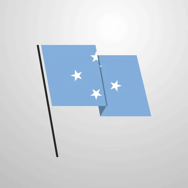 Микронезия Векторная Иллюстрация Иконки Флага Федеративных Штатов — стоковый вектор