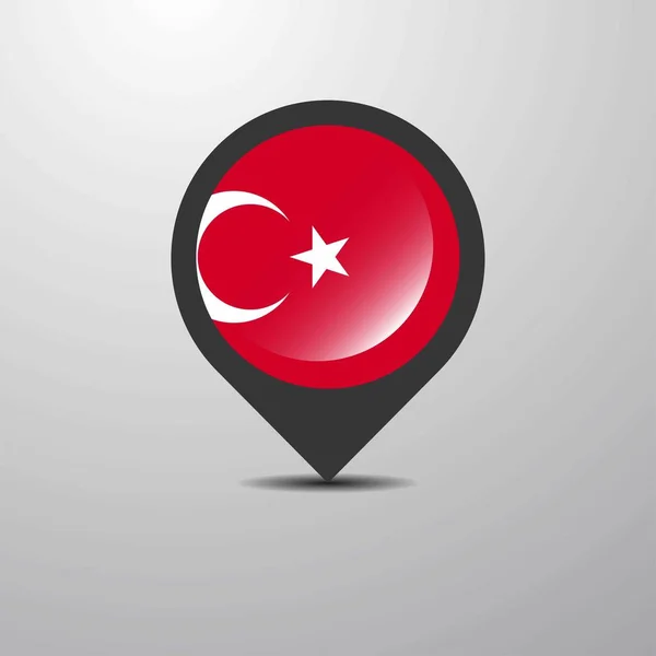 Turkije Kaart Pin Vectorillustratie — Stockvector