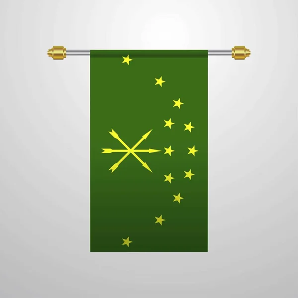 Adygea Pendurado Bandeira Ilustração Vetorial — Vetor de Stock