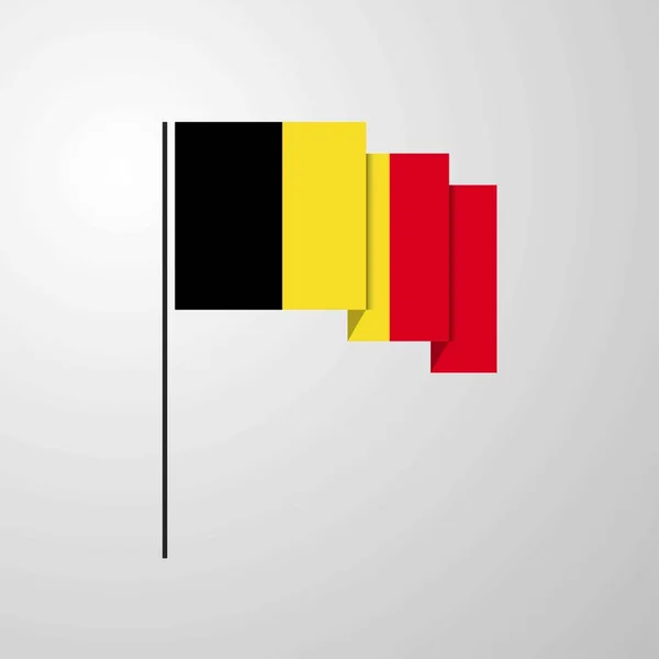 Belgien Viftande Flagga Kreativ Bakgrund — Stock vektor