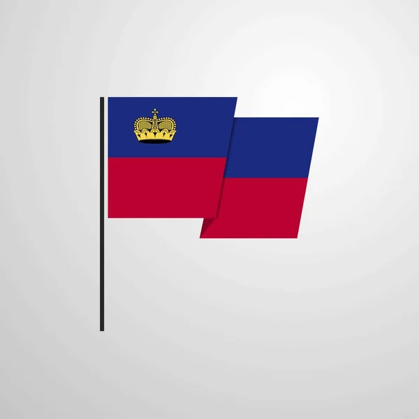 Liechtenstein Acenando Com Bandeira Vetor Design — Vetor de Stock