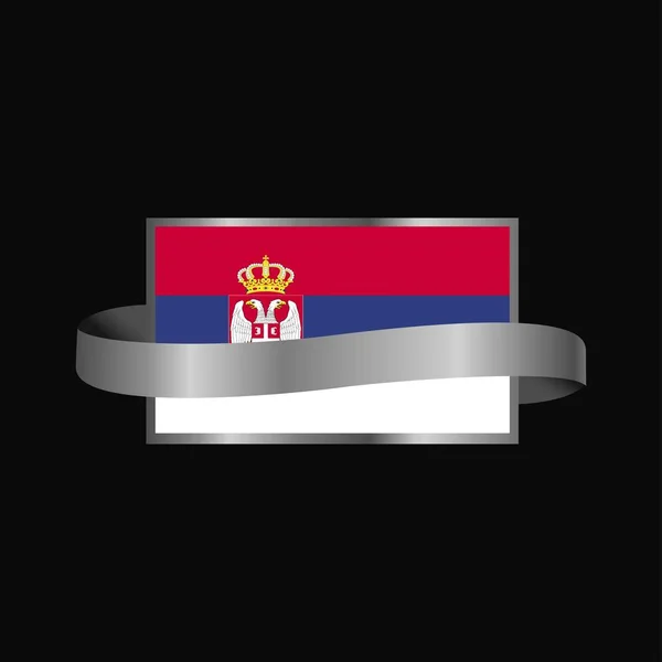 Sérvia Bandeira Design Faixa Faixa —  Vetores de Stock