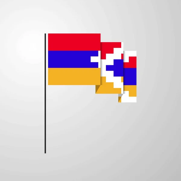 Nagorno Karabach Republik Schwenkt Flagge Kreativen Hintergrund — Stockvektor