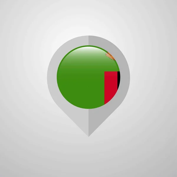 Χάρτης Πλοήγησης Δείκτη Διανυσματική Σχεδίαση Σημαία Ζάμπια — Διανυσματικό Αρχείο