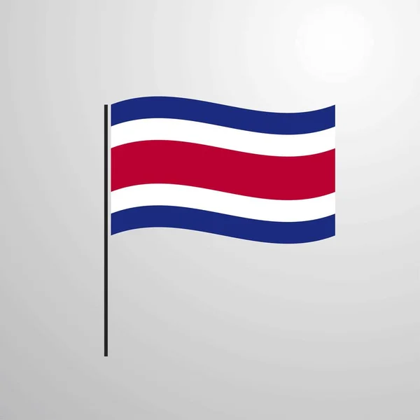Costa Rica Schwenkt Flagge — Stockvektor
